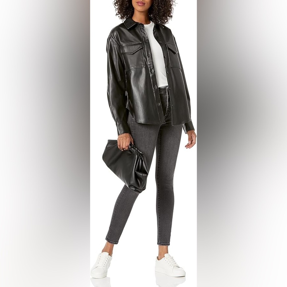 Black Faux Leather Jacket - Picture 2 of 8